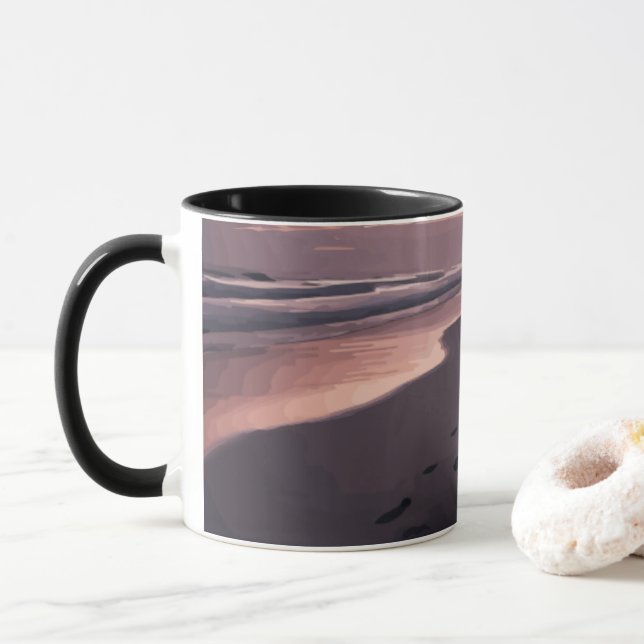 Mug Twilight en bord de mer (Avec donut)