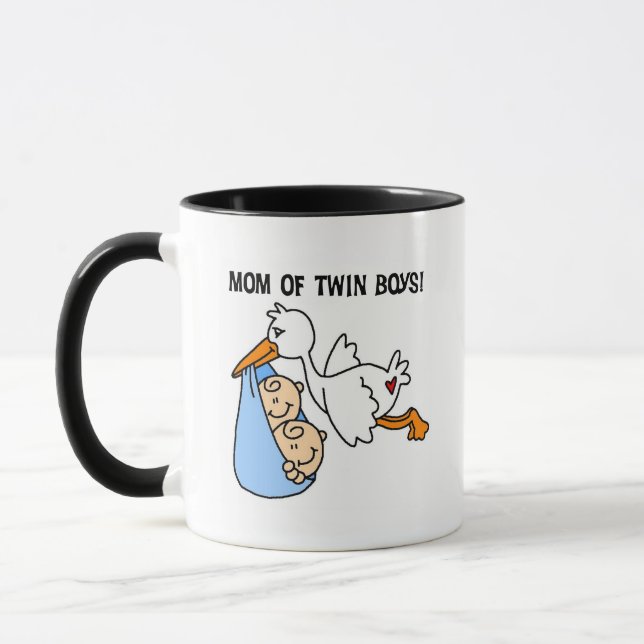 Mug Twin Boys Maman-Stork Tshirts et cadeaux (Gauche)
