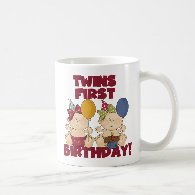 Mug Twins 1er Anniversaire - Girls Tshirts et cadeaux (Droite)