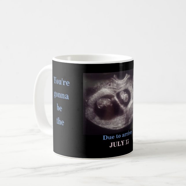 Mug Twins Ultrasound Photo Meilleur papa bleu et rose  (Devant gauche)