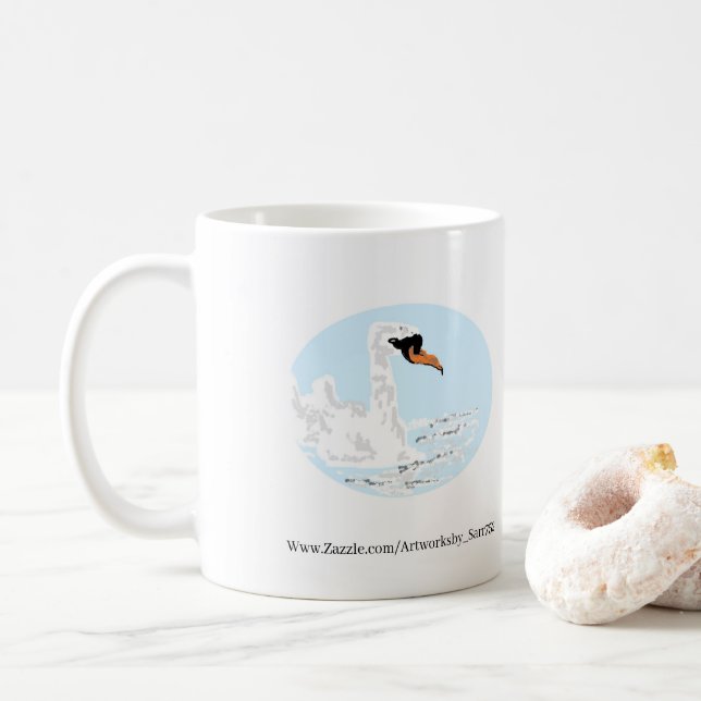 Mug : Two Swans Swimming (With Donut)