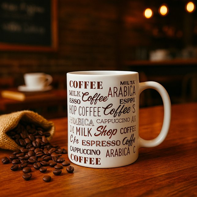 Mug Types de boissons au café (Créateur téléchargé)