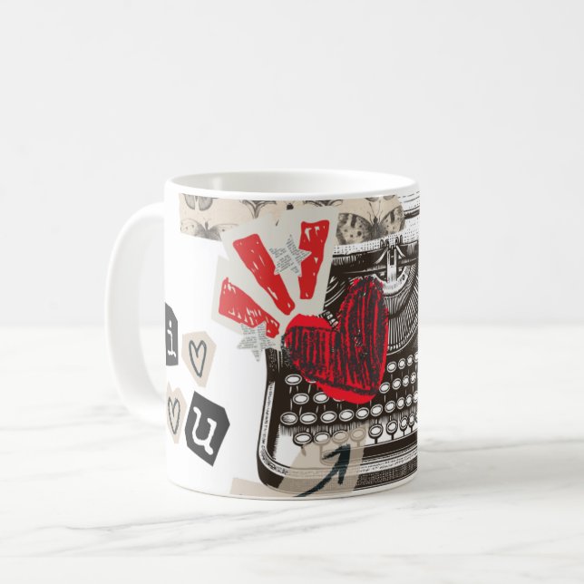 Mug typewriter I love you   (Devant gauche)