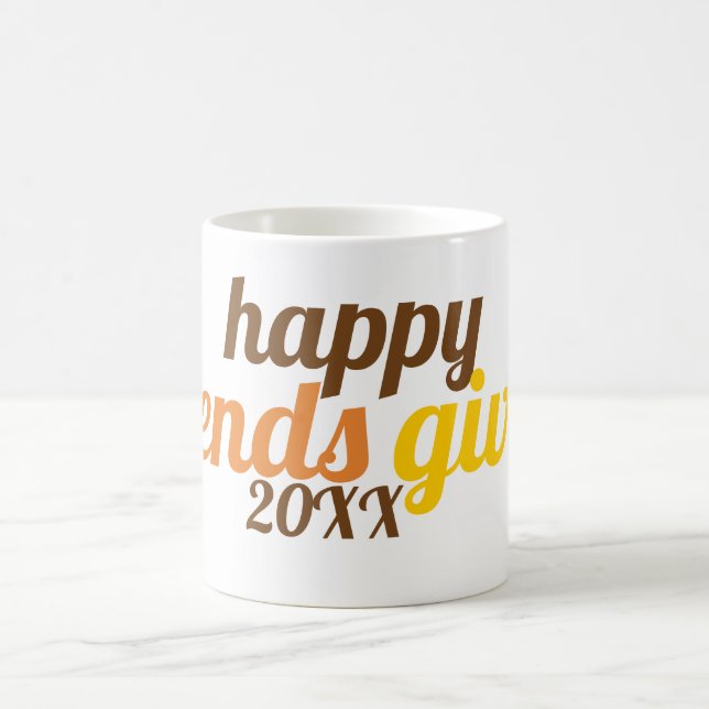 Mug Typographie audacieuse Friendsgiving couleur autom (Centre)