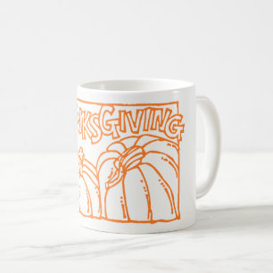 Mug Typographie bon thanksgiving Citrouille orange