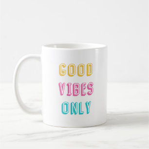 Mug Typographie colorée de Retro Good Vibes uniquemen