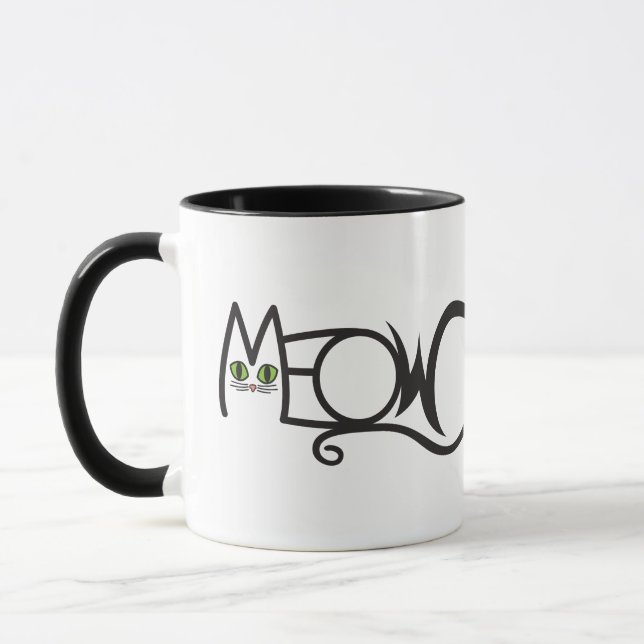 Mug Typographie de chat Miaou (Gauche)
