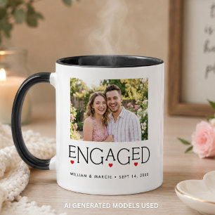 Mug Typographie de cœur engagé Photo blanche