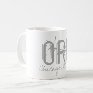Mug Typographie de l'aéroport ORD Chicago