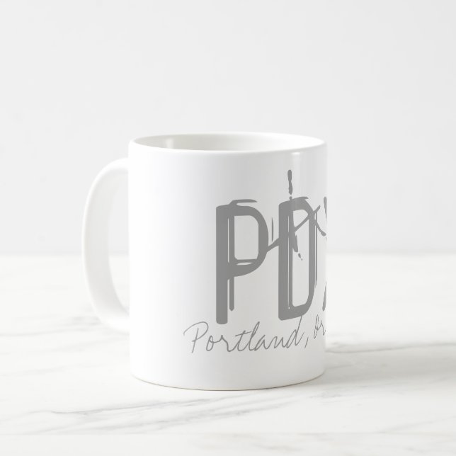 Mug Typographie de l'aéroport PDX Portland (Devant gauche)