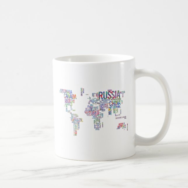 Mug Typographie de l'aquarelle dans les pays du monde (Droite)
