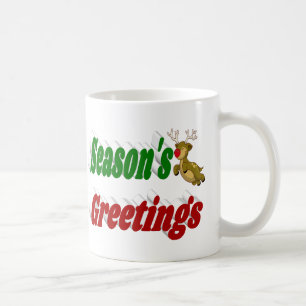 Mug Typographie de Noël de Reindeer Joyeuses Fêtes