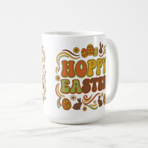 Mug Typographie de Pâques Hoppy Rétro 70