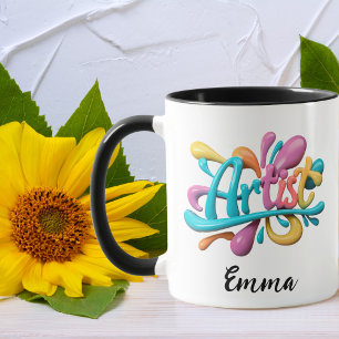 Mug Typographie De Script Artiste, Colorée, Moderne, É