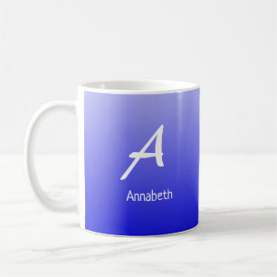 Mug Typographie décontractée Monogramme Blue Ombre