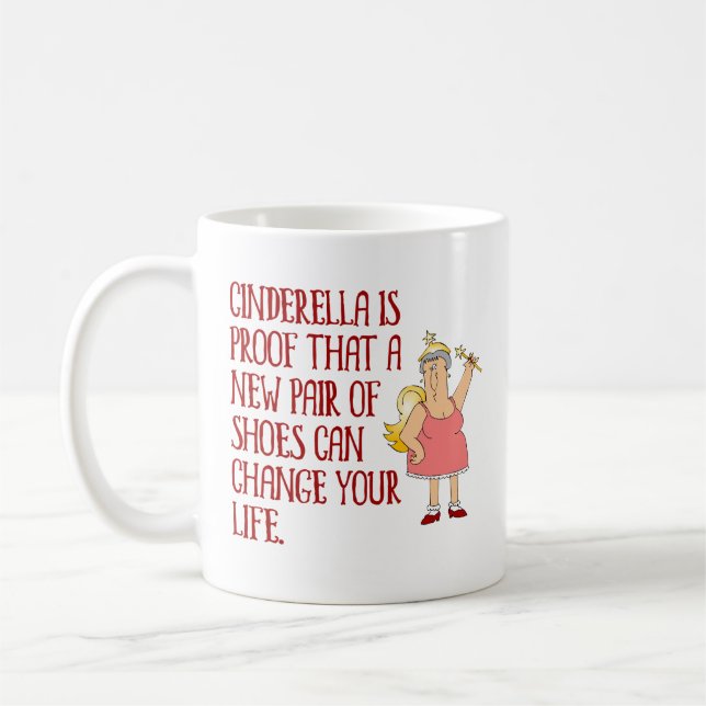 Mug Typographie drôle de marraine gâteau/Cendrillon (Gauche)