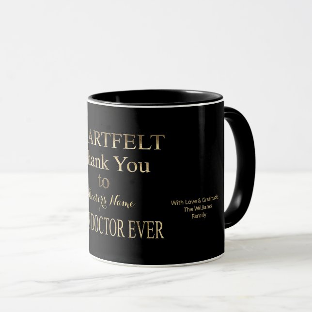 Mug Typographie du meilleur Merci de coeur (Devant droit)
