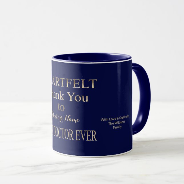 Mug Typographie du meilleur Merci de coeur (Devant droit)