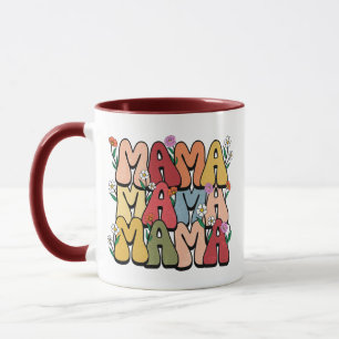 Mug Typographie empilée "Mama" Boho