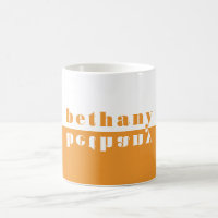 Typographie en miroir couleur orange