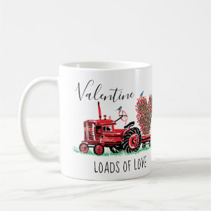 Mug Typographie florale de coeur de vieux tracteur