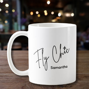 Mug Typographie Fly Chic & Aviation Simple d'Avion
