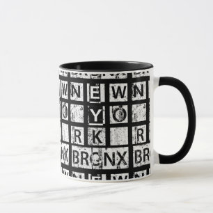 Mug Typographie grunge de Bronx New York  