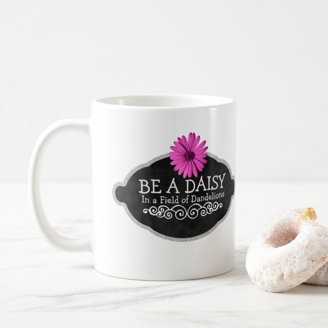 Mug Typographie inspirée Girly de citation de fleur de (Avec donut)
