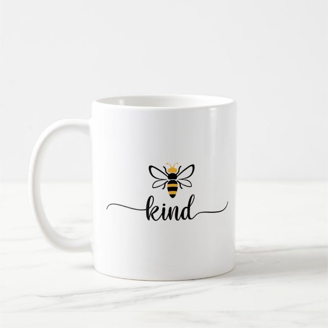 Mug Typographie minimaliste moderne d'abeille gentille (Gauche)