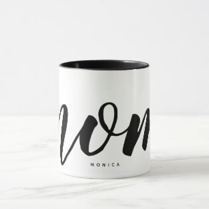 Mug Typographie minimaliste noire et blanche de Maman