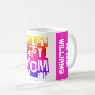 Mug Typographie moderne colorée Meilleure maman du mon
