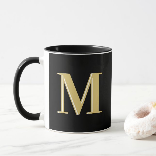 Mug Typographie moderne des initiales monographiques (Avec donut)