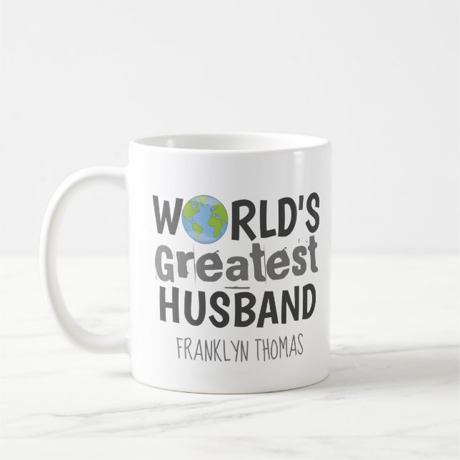 Mug Typographie moderne du meilleur mari du monde (Gauche)