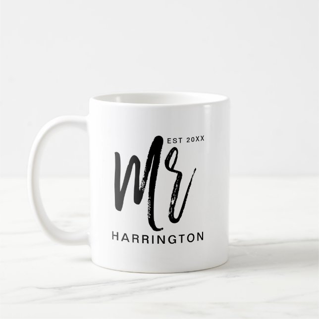 Mug Typographie moderne et minimale M. Hubby (Gauche)