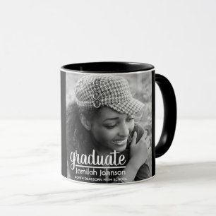 Mug Typographie moderne Graduation Photo Cadeau