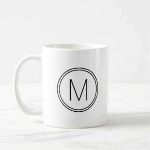 Mug Typographie moderne Monogramme noir et blanc