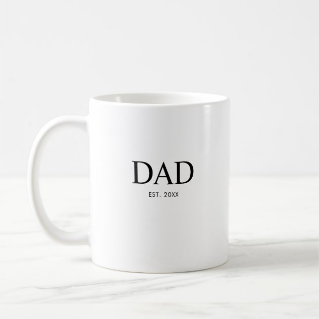 Mug Typographie Moderne Papa Établie (Gauche)