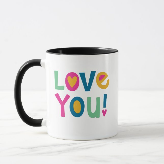 Mug Typographie moderne Valentines Day Love You (Gauche)