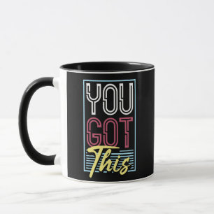 Mug Typographie Motivationnelle Rétro Néon "Vous Y Arr
