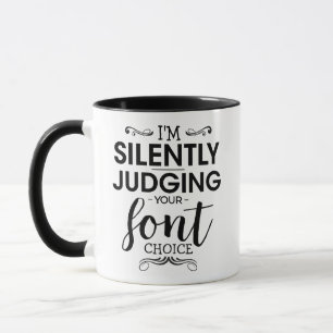 Mug Typographie noir Jugement de votre police Choix -