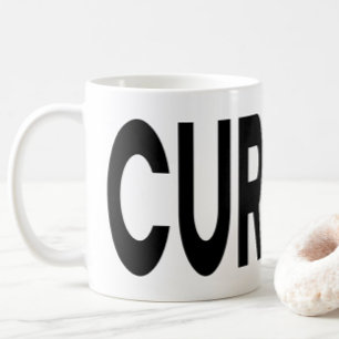 Mug Typographie noire CURIEUSE