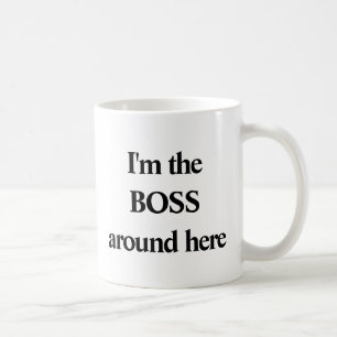 Mug TYPOGRAPHIE NOIRE DRÔLE - Je suis le PATRON ici