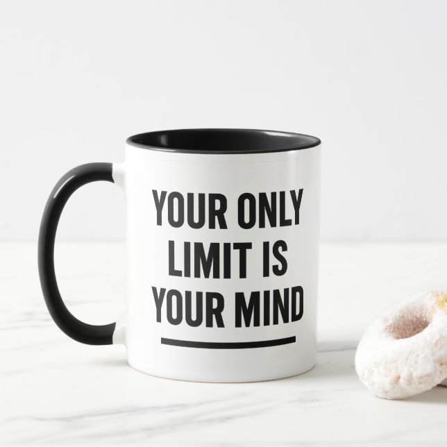 Mug Typographie noire Motivational Daily Reminder (Avec donut)