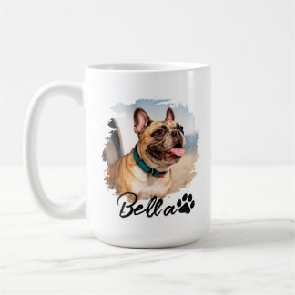 Mug Typographie personnalisée de photo et de nom d'ani