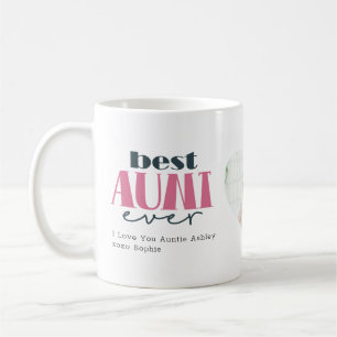 Mug Typographie photo de la meilleure tante jamais