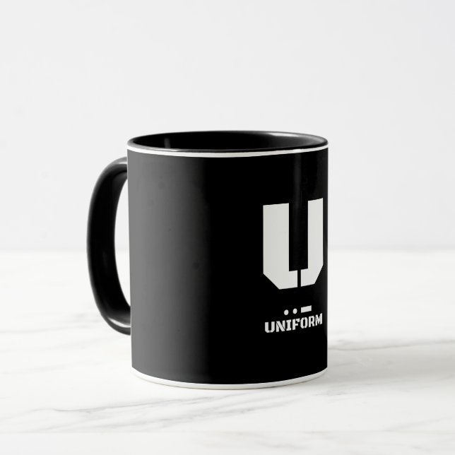 Mug U(Uniform) OTAN Alphabet phonétique et code morse (Devant gauche)