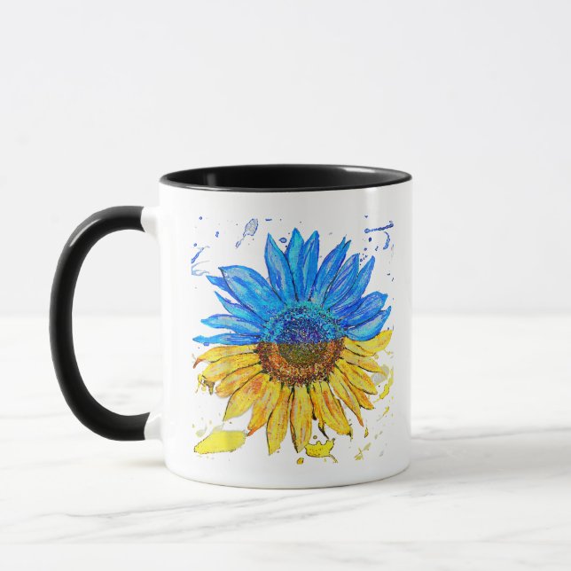 Mug Ukraine Drapeau Tournesol Vintage Chemise Ukrainie (Gauche)