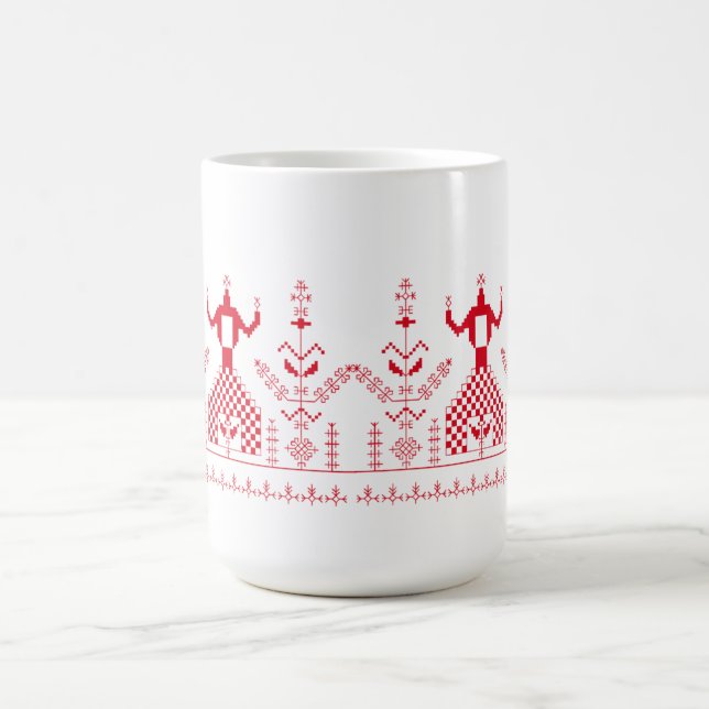 Mug Ukrainien Folk Motif plat (Centre)
