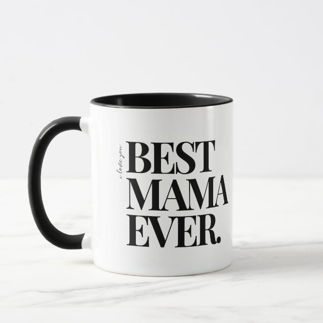 Mug Ultra Modern Bold ‘Meilleure maman Jamais photo Mu (Gauche)