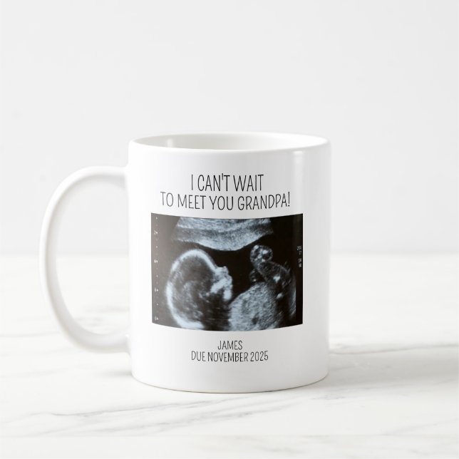 Mug Ultrasons, Sonogramme Bébé, Cadeaux Personnalisés, (Gauche)
